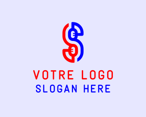 Vlogger - Microphone Podcast Letter S logo design