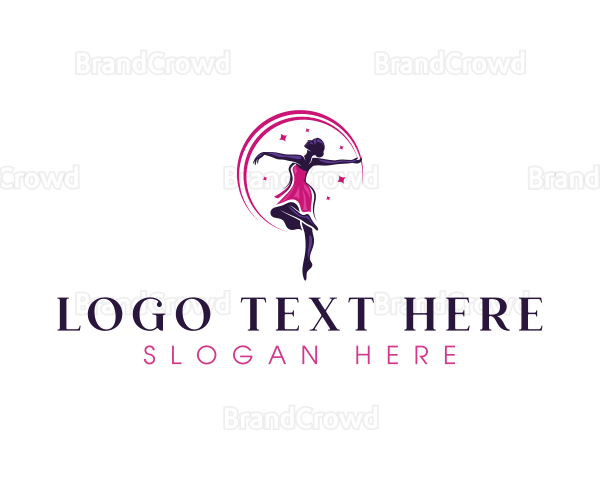 Dancing Woman Ballerina Logo