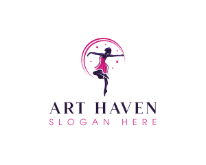 Dancing Woman Ballerina  logo design