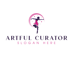 Dancing Woman Ballerina  logo design