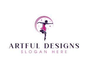 Dancing Woman Ballerina  logo design