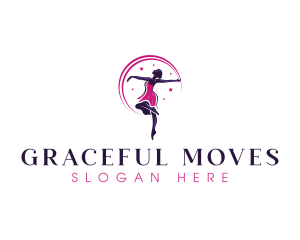 Dancing Woman Ballerina  logo design