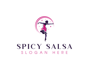 Salsa - Dancing Woman Ballerina logo design