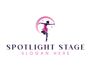 Dancing Woman Ballerina  logo design