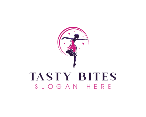 Stage - Dancing Woman Ballerina logo design