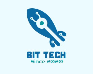 Tech Blue Rocker logo design