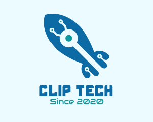 Tech Blue Rocker logo design