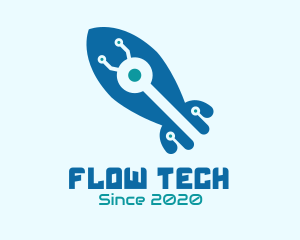 Tech Blue Rocker logo design