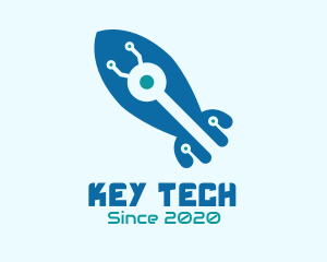 Tech Blue Rocker logo design