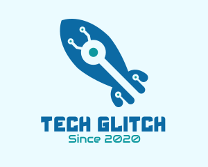 Tech Blue Rocker logo design