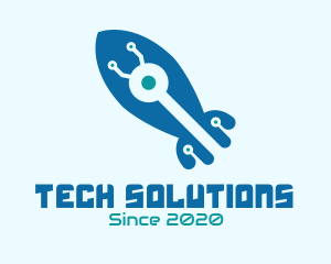 Technological - Tech Blue Rocker logo design