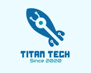 Tech Blue Rocker logo design