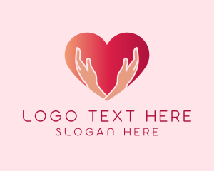 Caring - Heart Giving Charity logo design