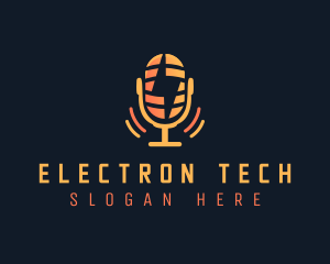 Electronic Lightning Microphone logo design