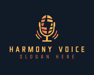 Singing - Electronic Lightning Microphone logo design