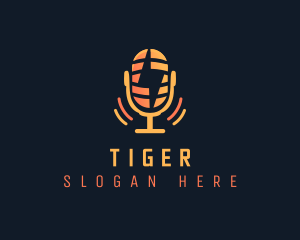 Podcast - Electronic Lightning Microphone logo design