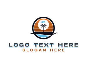 Palm Tree - Tourist Vacation Traveler logo design