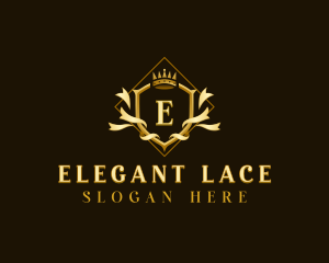 Lace - Crown Crest Ribbon logo design