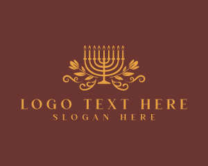 Jewish - Hannukah Flower Candle logo design