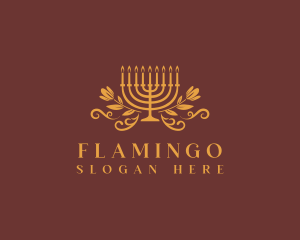 Hannukah Flower Candle Logo