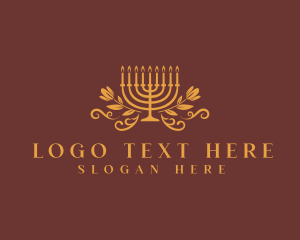 Concierge - Hannukah Flower Candle logo design
