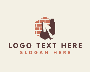 Home Repair - Brick Masonry Trowel logo design