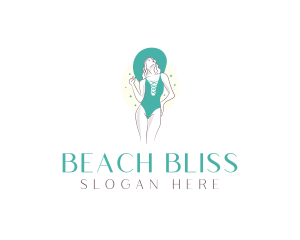 Elegant Green Swimwear  logo design