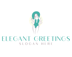 Elegant Green Swimwear  logo design