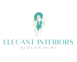 Elegant Green Swimwear  logo design