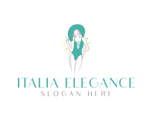 Elegant Green Swimwear  logo design