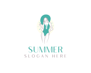 Elegant Green Swimwear  logo design