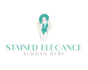 Elegant Green Swimwear  logo design