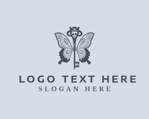 Entomology - Luxe Key Butterfly logo design