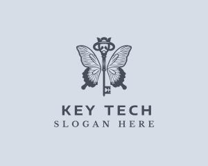 Luxe Key Butterfly logo design