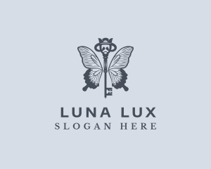 Luxe Key Butterfly logo design