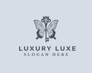 Luxe Key Butterfly logo design