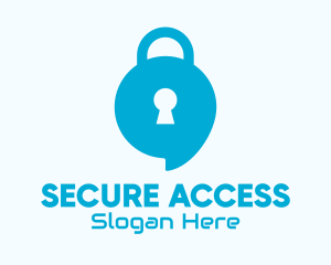 Passcode - Blue Security Lock Chat logo design