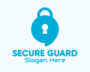 Social Media - Blue Security Lock Chat logo design