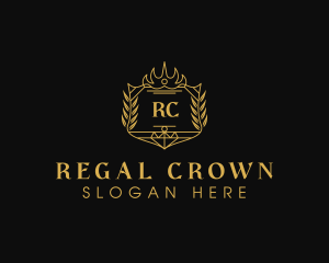 Regal Crown Wreath Boutique logo design