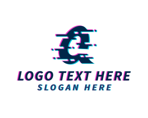 Glitch Tech Letter Q logo design