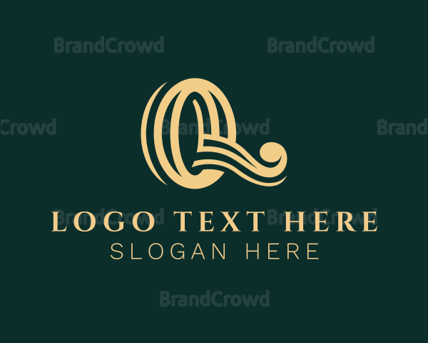 Fancy Luxury Cursive Letter Q Logo