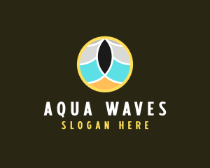 Beach Wave Circle logo design