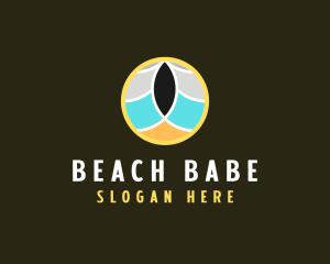 Beach Wave Circle logo design