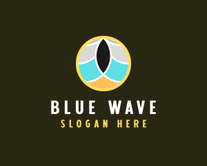 Beach Wave Circle logo design