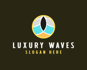 Beach Wave Circle logo design