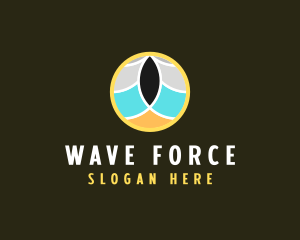 Beach Wave Circle logo design