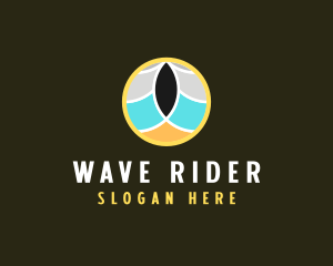 Beach Wave Circle logo design