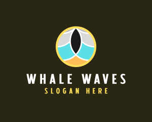 Beach Wave Circle logo design