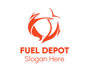 Gasoline - Fire Flame Energy logo design
