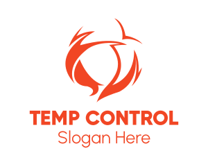 Thermostat - Fire Flame Energy logo design